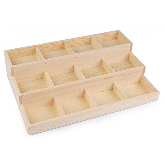 Dřevěné plato / organizér 3 patrový 24x35,5 cm | Mimib