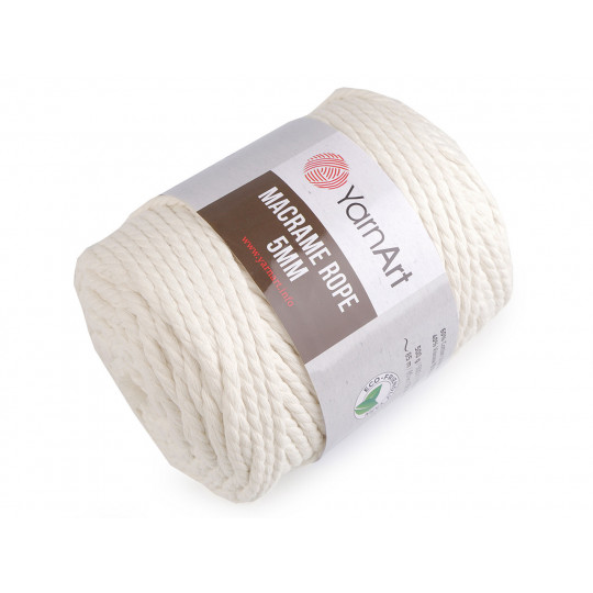 Pletací příze Macrame Rope 5 mm 500 g | Mimib