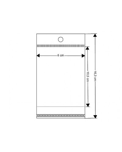 PP sáček s lepicí klopou a závěsem 6x10,5 cm | Mimib