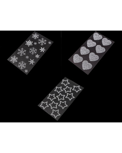 Samolepky kamínkové vločky, srdce, hvězdy | Mimib