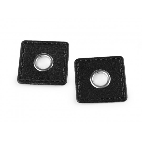 Průchodka s koženkovým čtverečkem k našití, průvlek 10 mm | Mimib