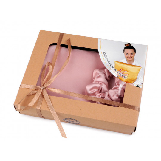 Sada na spaní, saténový povlak na polštář a gumička | Mimib