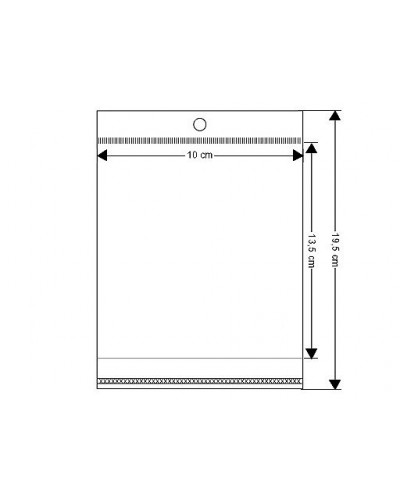 PP sáček s lepicí klopou a závěsem 10x13,5 cm | Mimib