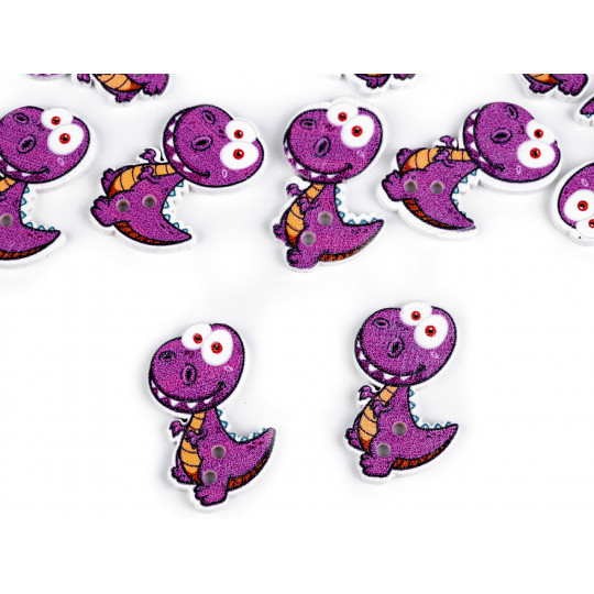 Dřevěný dekorační knoflík opice, dinosaurus, ptáček | Mimib