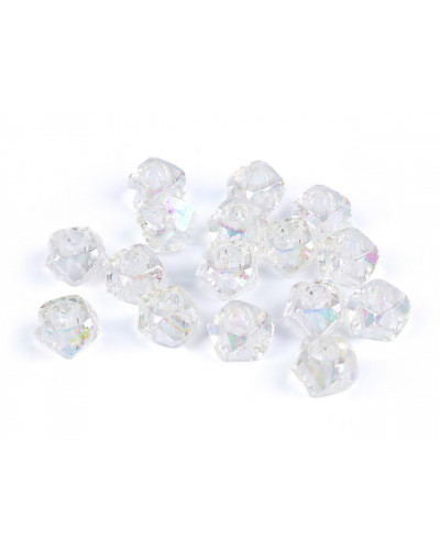 Plastové korálky s velkým průvlekem diamant s AB efektem 8x13 mm | Mimib