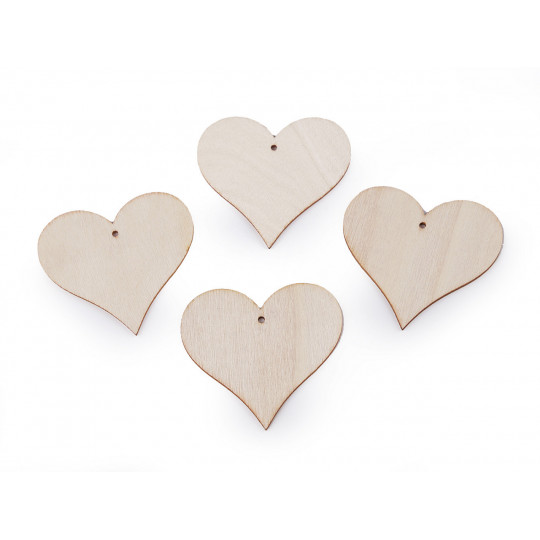 Dřevěný květ, srdce, kapka k zavěšení / domalování | Mimib