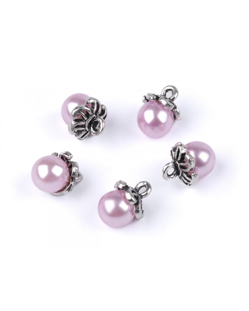 Knoflík s kaplíkem / přívěsek perla Ø9 mm | Mimib