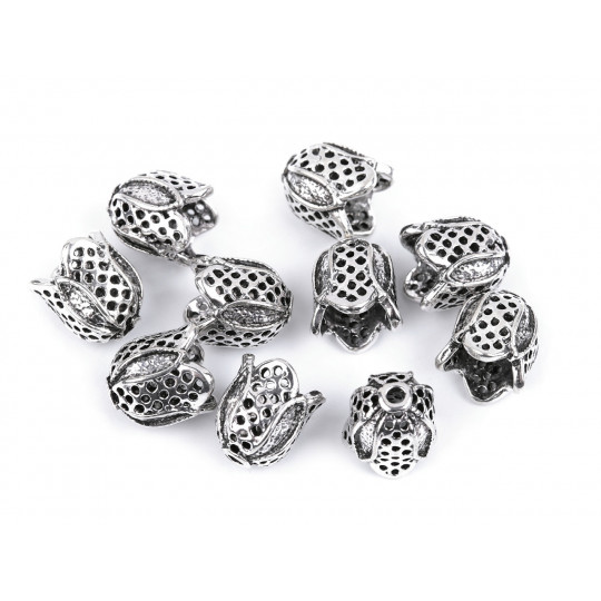 Koncovky na šňůrky / dekorační kaplíky 12x12 mm | Mimib