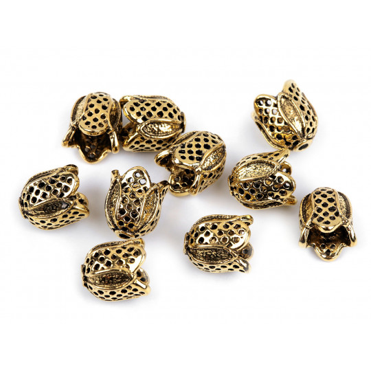 Koncovky na šňůrky / dekorační kaplíky 12x12 mm | Mimib