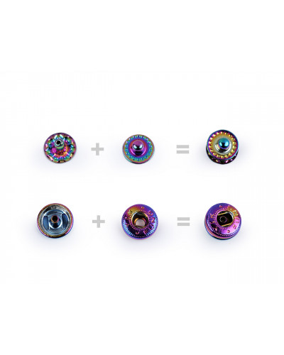 Kovové druky Ø10 mm duhové | Mimib