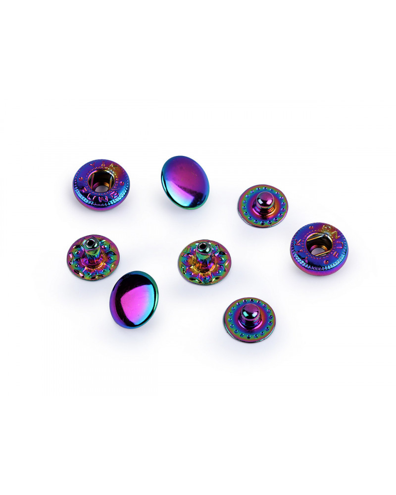 Kovové druky Ø10 mm duhové | Mimib