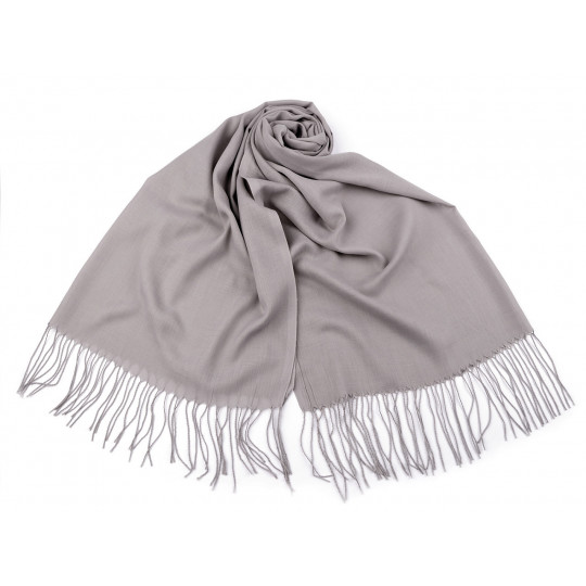 Šátek / šála jednobarevná s třásněmi 70x165 cm | Mimib