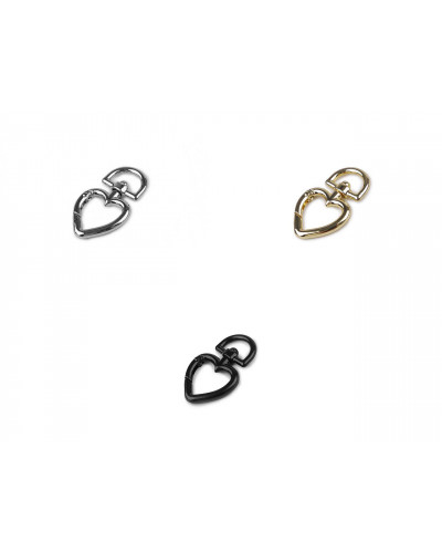 Kovová karabina srdce průvlek 15 mm | Mimib