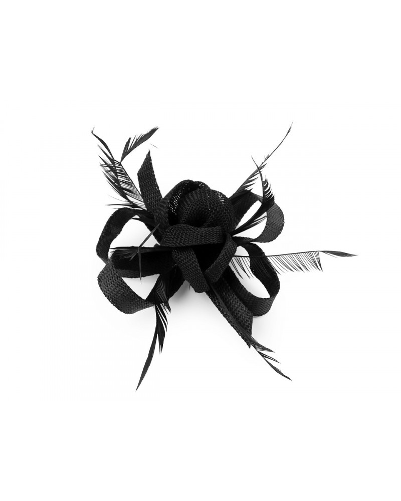 Brož / ozdoba do vlasů květ s peřím | Mimib