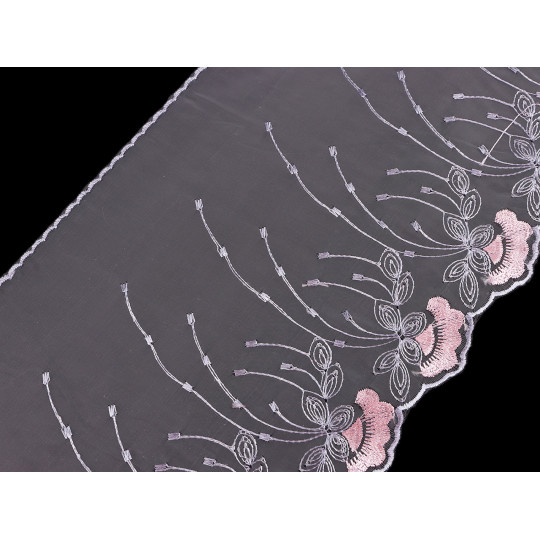 Vyšívaná krajka na monofilu šíře 20 cm | Mimib