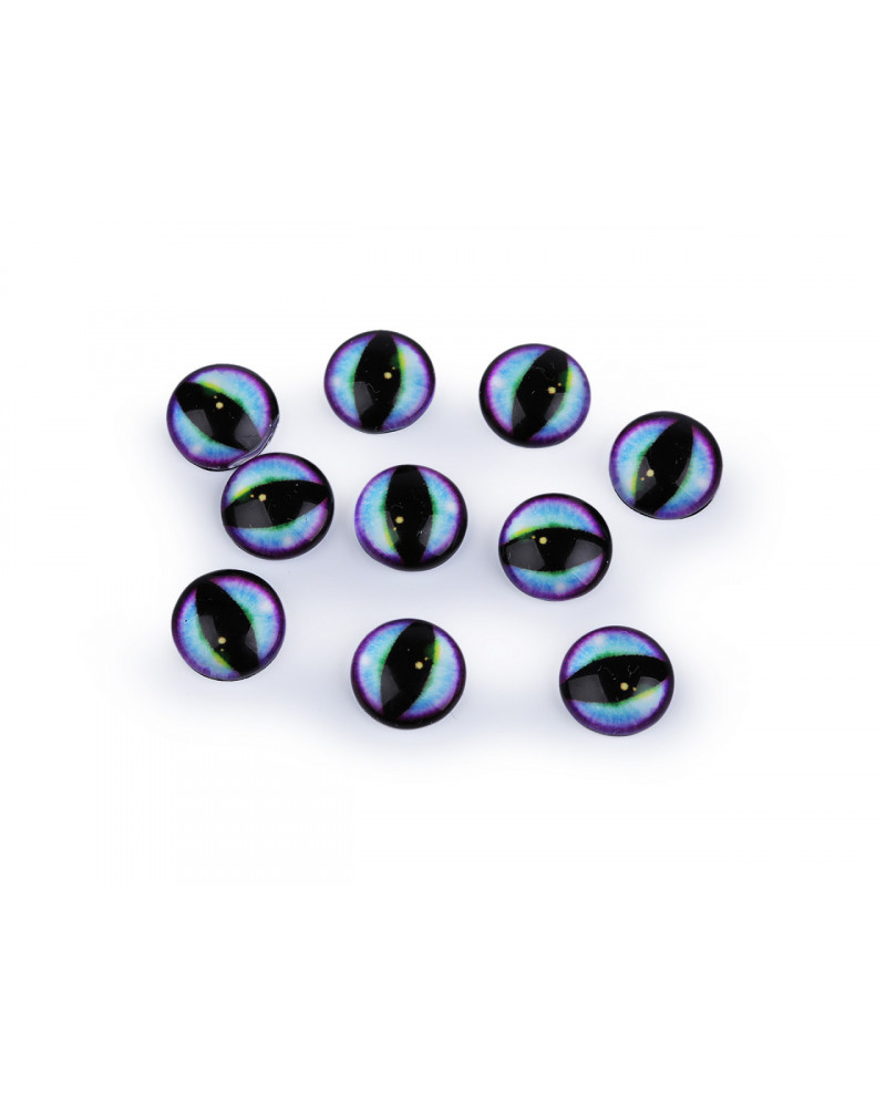 Skleněné oči k nalepení kočka, drak Ø10 a 12 mm | Mimib