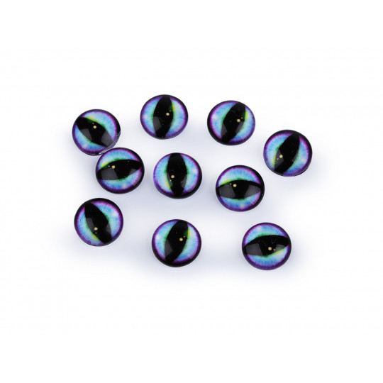 Skleněné oči k nalepení kočka, drak Ø10 a 12 mm | Mimib