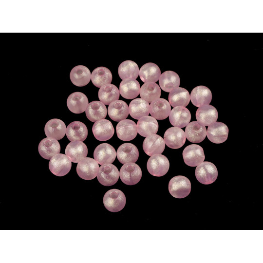Plastové korálky perleťový AB frost efekt Ø8 mm | Mimib
