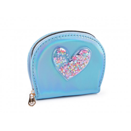Dívčí peněženka srdce s přesýpacími flitry 10,5x13 cm | Mimib