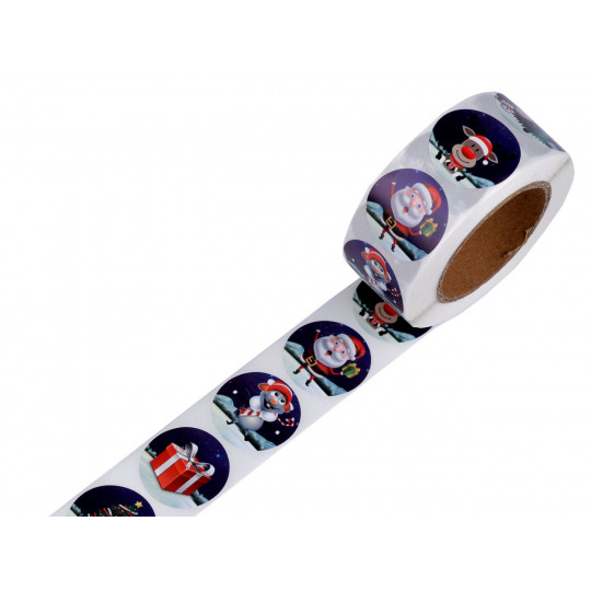 Papírové samolepky vánoční Ø25 mm | Mimib