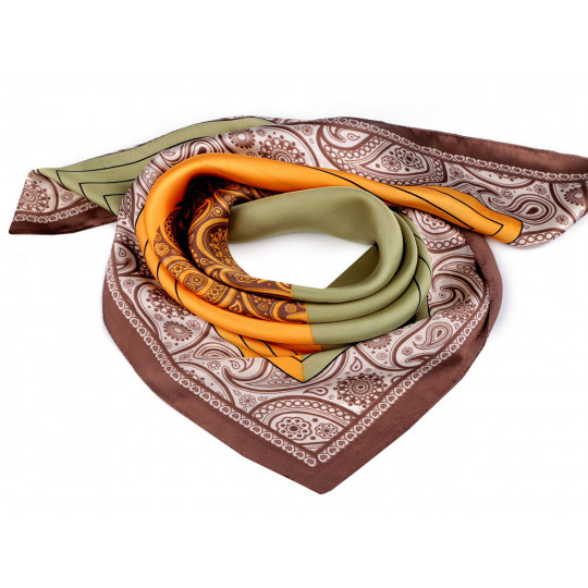 Saténový šátek paisley 70x70 cm | Mimib