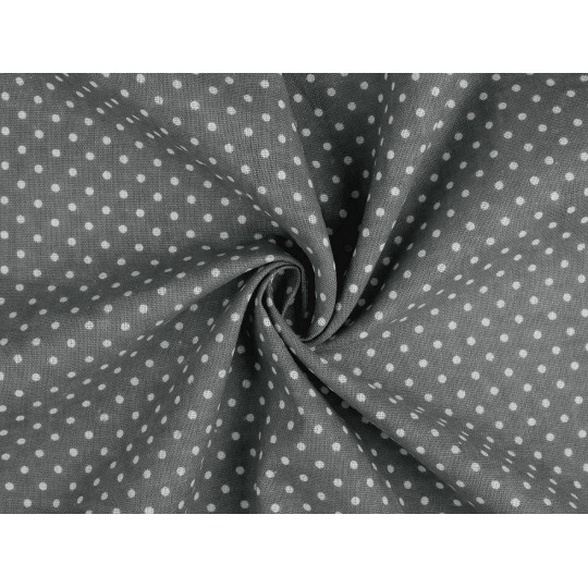 Bavlněná metráž / imitace lnu hrubší, puntík | Mimib