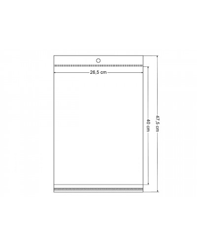 PP sáček s lepicí klopou a závěsem 26,5x40 cm | Mimib