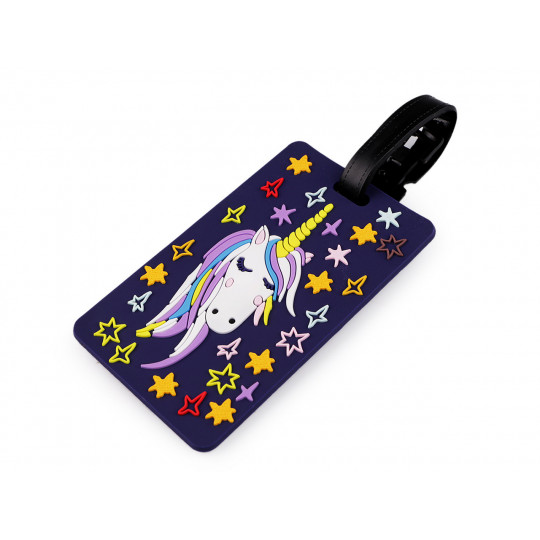 Jmenovka / visačka na kufr sova, jednorožec | Mimib