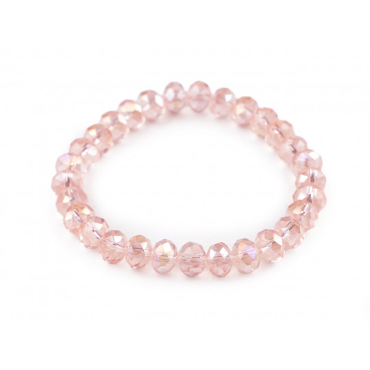 Náramek pružný z broušených korálků s AB efektem | Mimib