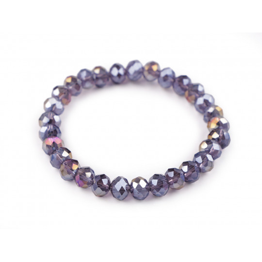 Náramek pružný z broušených korálků s AB efektem | Mimib