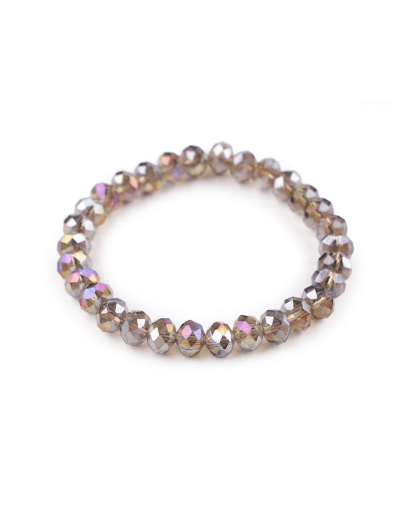 Náramek pružný z broušených korálků s AB efektem | Mimib