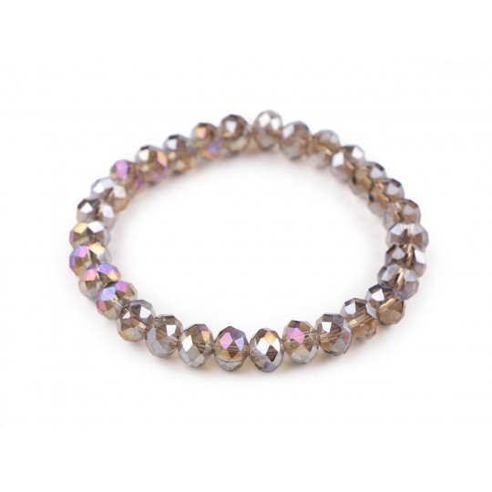 Náramek pružný z broušených korálků s AB efektem | Mimib