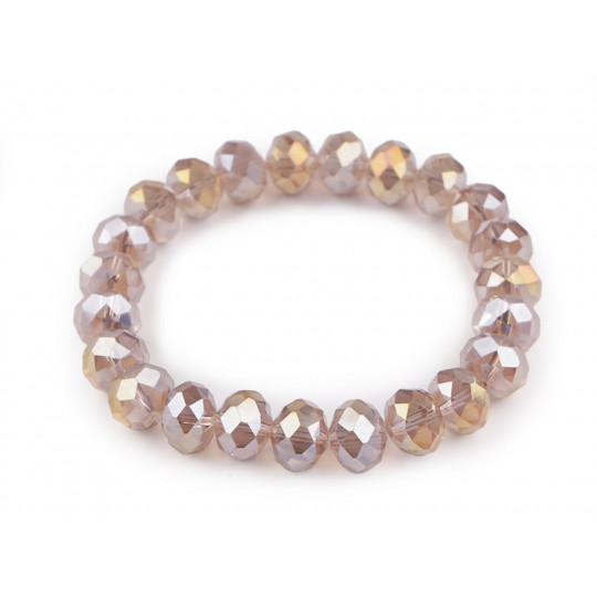 Náramek pružný z broušených korálků s AB efektem | Mimib