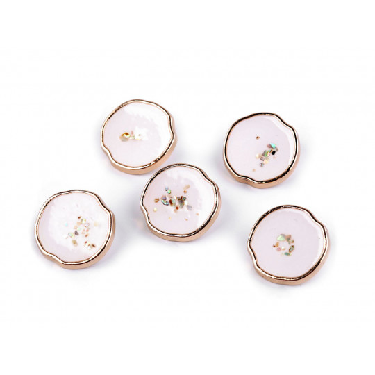 Kovový knoflík AB perleť v pryskyřici velikost 24", 32", 36" | Mimib