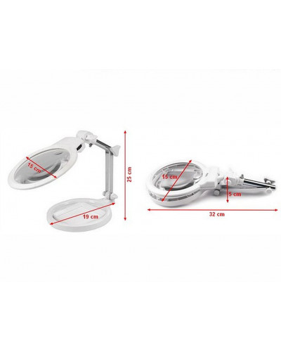 Lupa na stůl s led světlem 15x19x25 cm - 1 ks | Mimib