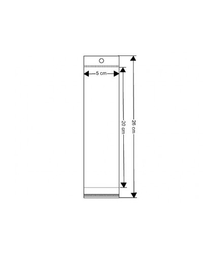 PP sáček s lepicí klopou a závěsem 5x20 cm - 100 ks | Mimib