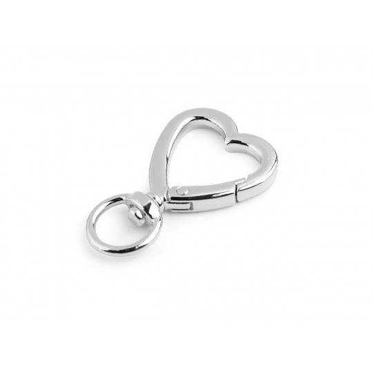 Kovová karabina s obrtlíkem srdce průvlek 10 mm - 1 ks | Mimib