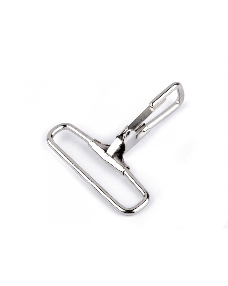 Kovová karabina průvlek 38 mm nikl - 5 ks | Mimib