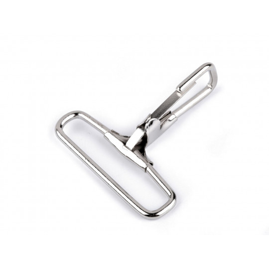 Kovová karabina průvlek 38 mm nikl - 5 ks | Mimib