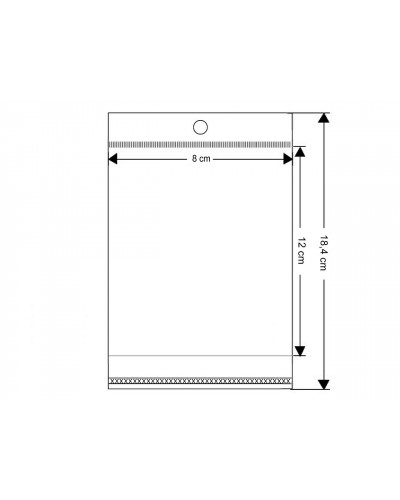 PP sáček s lepicí klopou a závěsem 8x12 cm - 100 ks | Mimib