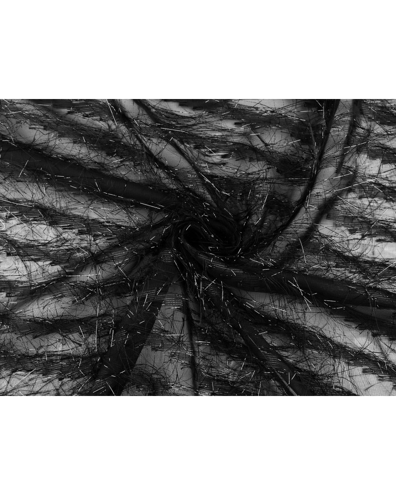 Šifon s ozdobnou nitkou s metalickým efektem - 1 m | Mimib