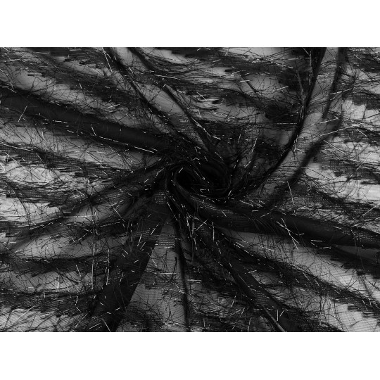 Šifon s ozdobnou nitkou s metalickým efektem - 1 m | Mimib