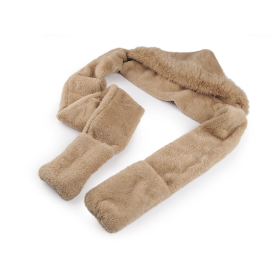 Kožešinová čepice "3v1" rukavice, šála, kapuce - 1 ks | Mimib