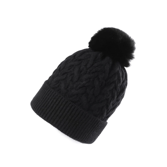Dámská / dívčí zimní čepice s bambulí Emi Ross - 1 ks | Mimib