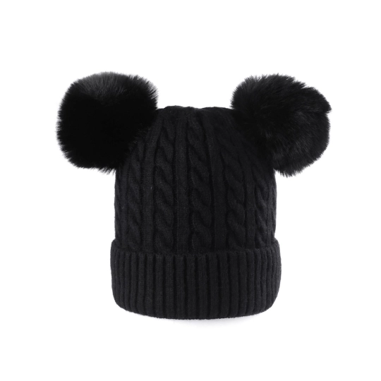 Dámská / dívčí zimní čepice s bambulemi Emi Ross - 1 ks | Mimib