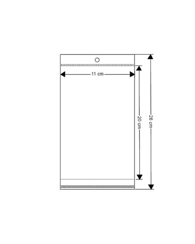 PP sáček s lepicí klopou a závěsem 11x20 cm - 100 ks | Mimib