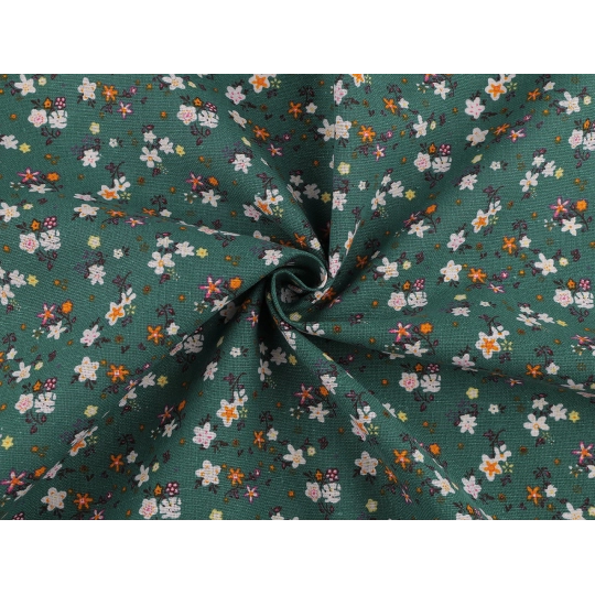 Bavlněná látka / plátno s řidší vazbou drobné květinky - 1 m | Mimib