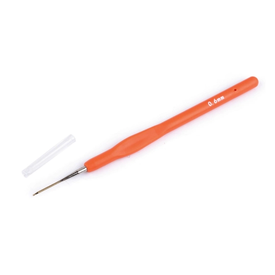 Háček na háčkování se silikonovou rukojetí, zlatá špička vel. 0,5, 0,6, 0,8, 1, 1,25 - 1 ks | Mimib