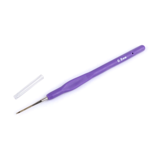 Háček na háčkování se silikonovou rukojetí, zlatá špička vel. 0,5, 0,6, 0,8, 1, 1,25 - 1 ks | Mimib