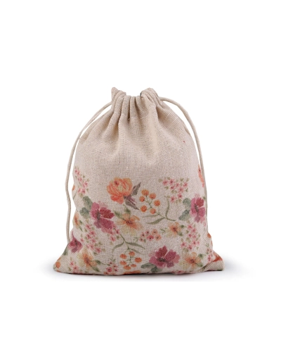 Darčekové vrecko jarné / veľkonočné 13x18 cm ľanové - 1 ks | Mimib